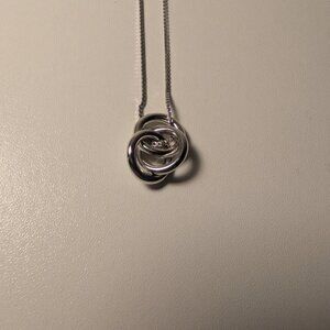 Silver Necklace with Interlocking Design